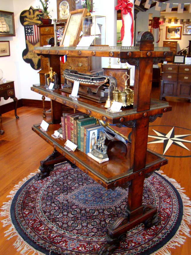 A fine early 19th century English mahogany three tiered etagere circa 1825